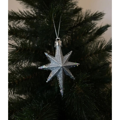 Елочная игрушка Chomik Зірки, 9 см, пластикові 4 шт, сріблясті (5901292631147_1) Винница - изображение 3