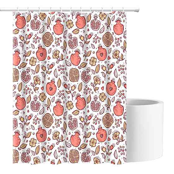 Шторка для ванны из полиэстера водонепроницаемая Bathlux 180x180 см с кольцами, занавеска для ванной комнаты Каменец-Подольский