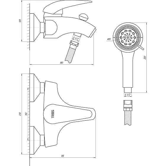 Змішувач для ванни TRES STYL 143574 Київ