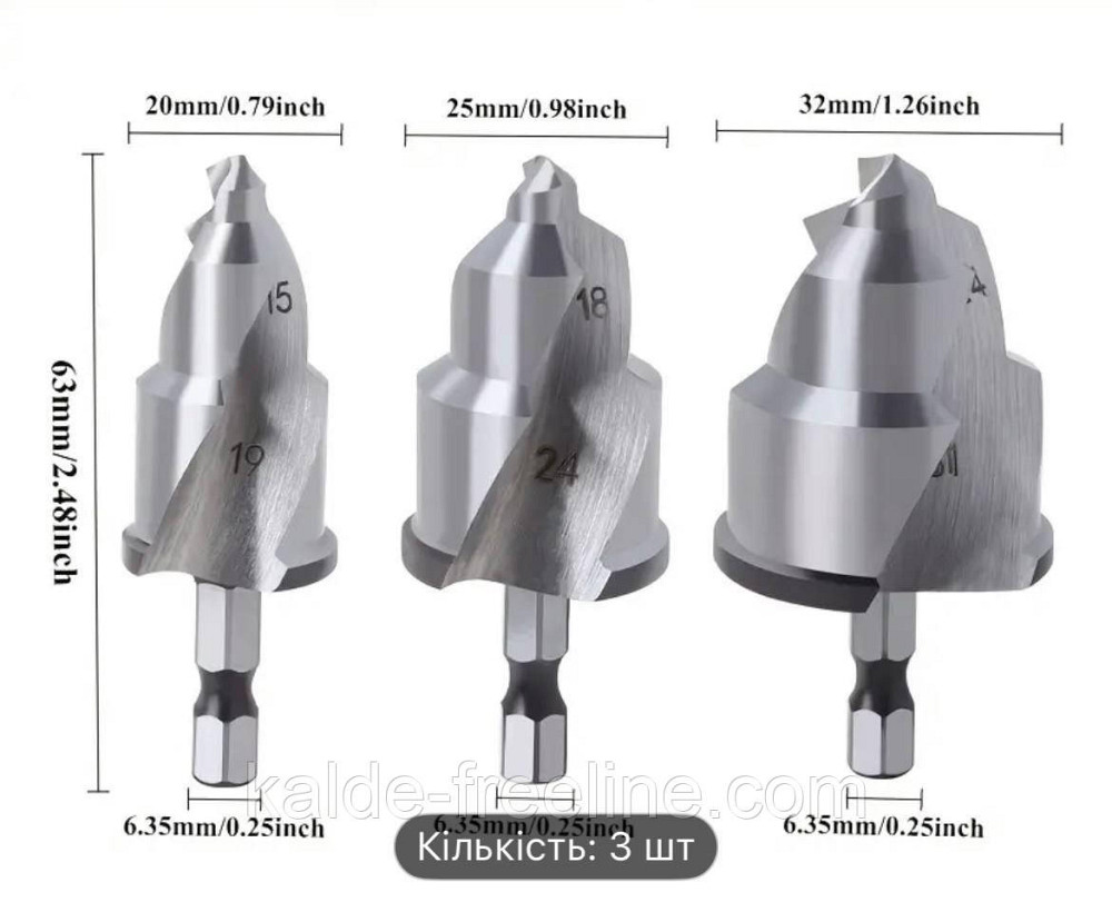 Набор фрез для полипропиленовых соединений d20, 25, 32 мм Харьков - изображение 2