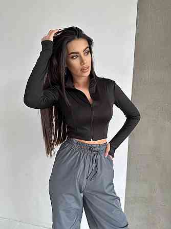 Женский прогулочный костюм двойка: кофта и штаны микродайвинг + плащевка Черный 2, 46/48 Одесса