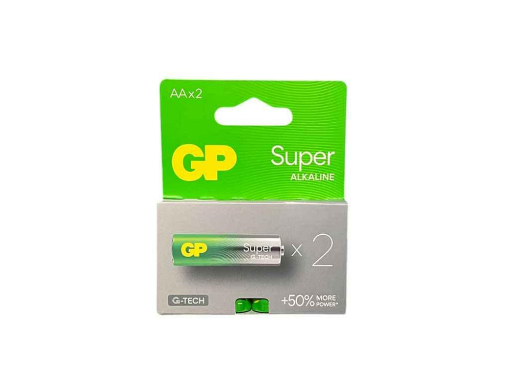 Батарейка лужна LR6/AA Super alkaline 1.5V 15A-U2 2шт (блістер) ТМ GP Київ - фото 1