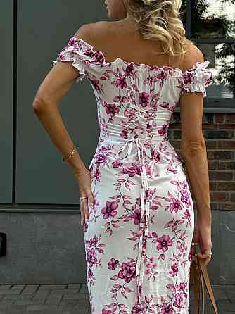 Жіноче стильне елегантне довге плаття зі штапелю Рожевий, 46/48 Одеса