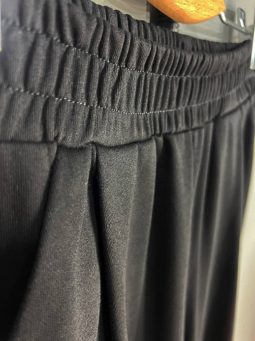 Брюки жіночі A-N 2333 широкі палаццо рівні від стегна талія на резинці щільний трикотаж чорні, чорний, M Київ - фото 14