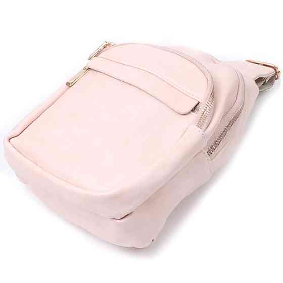 Компактная женская сумка с одной лямкой через плечо из гладкой экокожи Vintage 22766 Розовый Киев