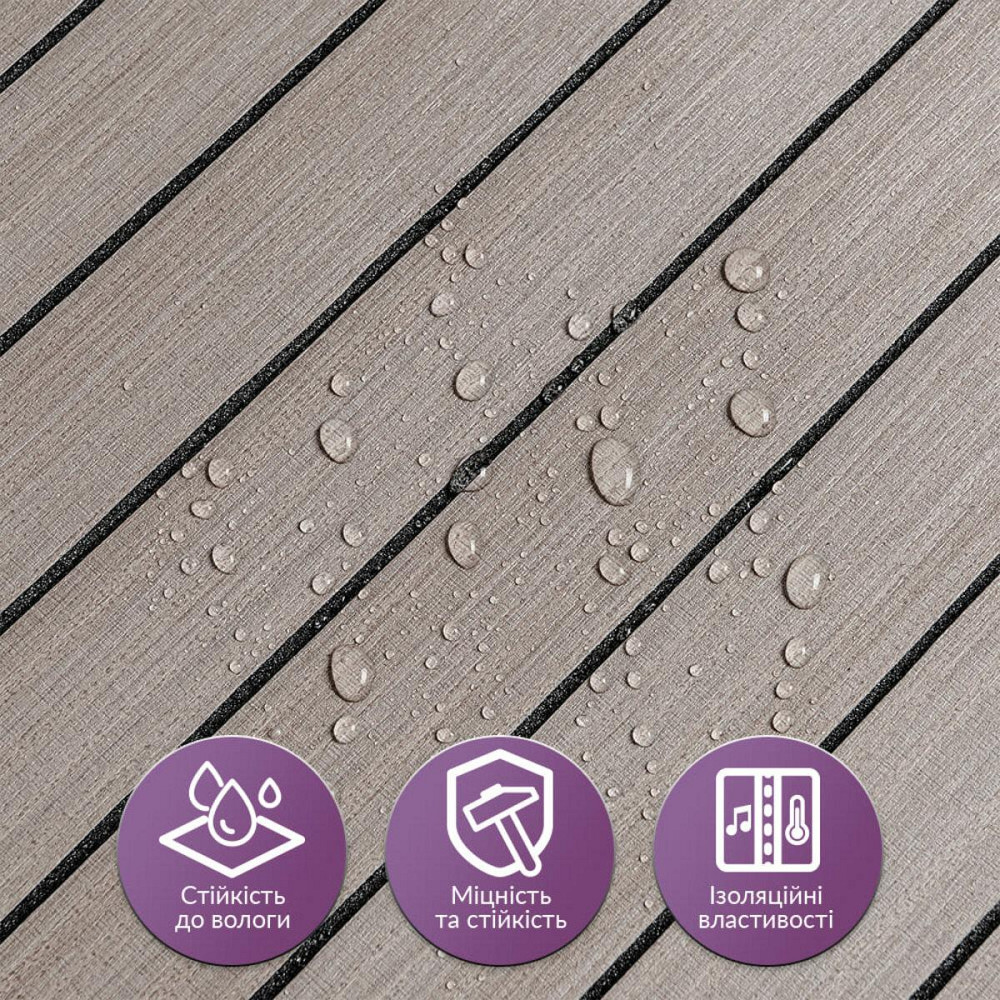 Покрытие виниловое самоклеющееся 3D рейки 600х600х2,8мм Дуб мокко SW-00002201 Днепр - изображение 4