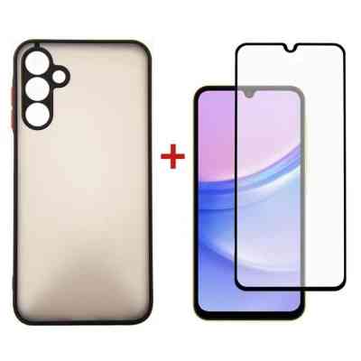 Чохол до мобільного телефона Dengos Kit for Samsung Galaxy A15 case + glass (Black) (DG-KM-69) Вінниця