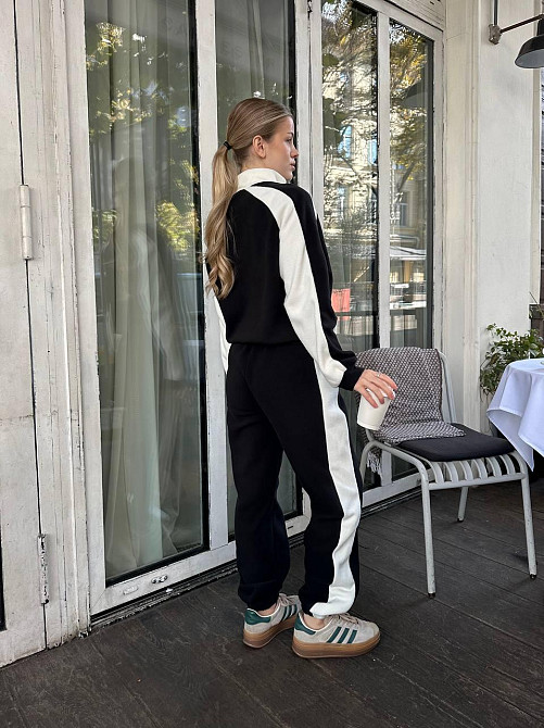 Женский стильный теплый костюм двойка из двустороннего флиса. Черный, 46/48 Одесса - изображение 7