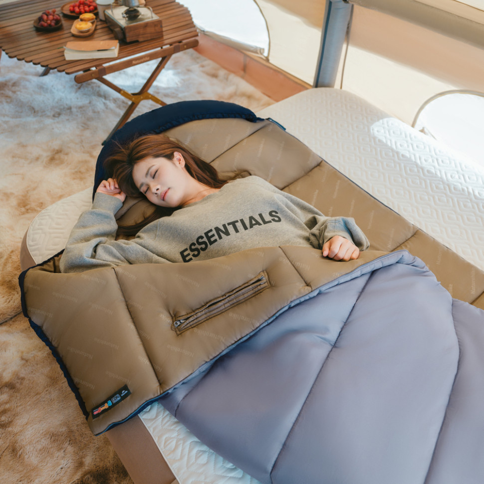 Спальний мішок з капюшоном Naturehike Sunny Day PL02 U450 CNK2550WS028 (3.9 °C) правий Коричнево-зелений Вінниця - фото 8