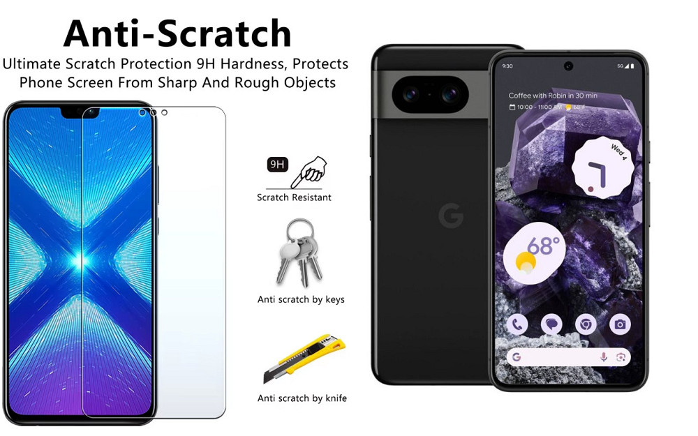 Защитное стекло NeoGlass для Google Pixel 8, Pixel 8a, Pixel 8 Pro – ультрапрозрачное и устойчивое Киев - изображение 1
