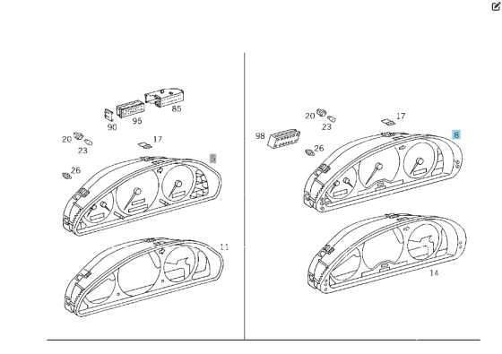 Mercedes-Benz  A2025407748 Щиток - панель приладів у км C-class W202 C-class S202 Одеса