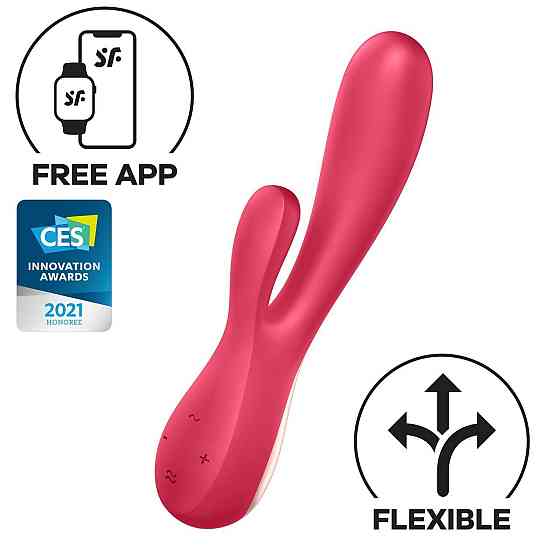 Смарт вибратор-кролик Satisfyer Mono Flex Red, 2 мотора, управление через интернет Sex Aura Киев