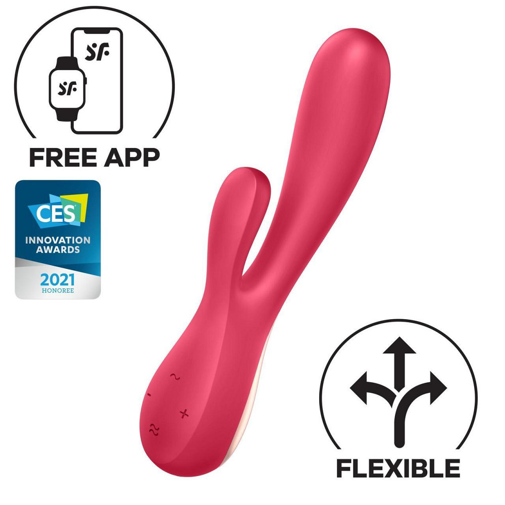 Смарт вибратор-кролик Satisfyer Mono Flex Red, 2 мотора, управление через интернет Sex Aura Киев - изображение 1
