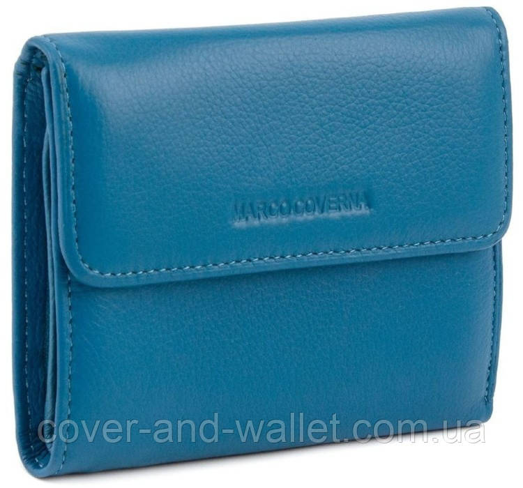 Красивий шкіряний гаманець для дівчат бірюзового кольору на магнітах Marco Coverna MC-2047A Київ - фото 6