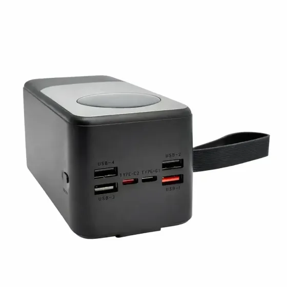 Зовнішній акумулятор Power Bank KP KPG-402X 40000 мАг 22.5Вт, QC 3.0, 4 USB, 2 Type-C, дисплей Одеса