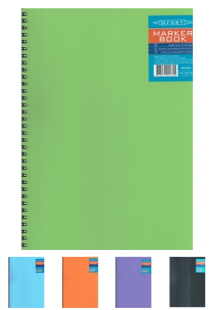 Блокнот "Графіка" для маркерів А4 (295х218мм) на спір. 40арк пласт.обкл. (120 г/м2), MB4340, шт Київ - фото 1