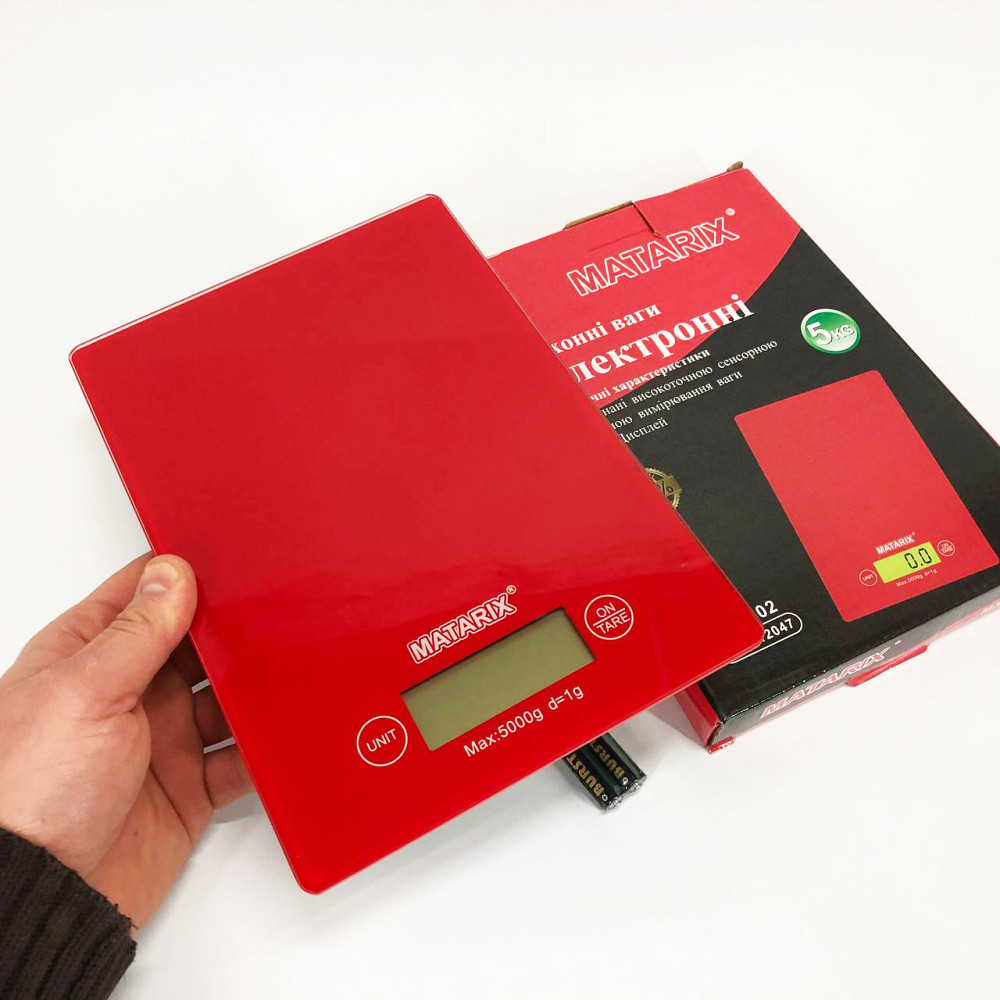 Кухонные весы с плоской поверхностью Matarix MX-402 5 кг, Компактные кухонные весы с батарейками MC-73 Львов - изображение 9
