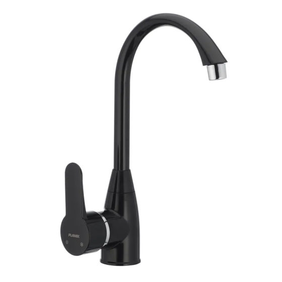Кухонний змішувач Plamix Mario-011 чорний без підводки Харків