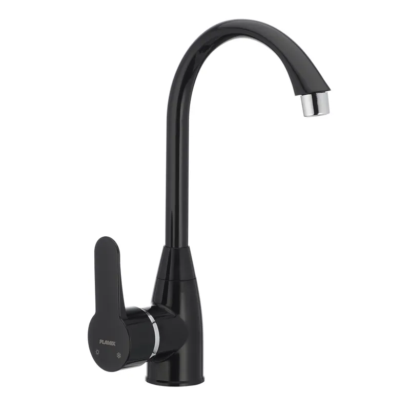 Кухонний змішувач Plamix Mario-011 чорний без підводки Харків - фото 1