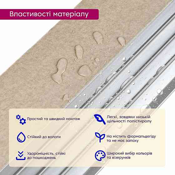 Рейка декоративная PS 2900х160х11мм Бежевая с серебром SW-00002150- Днепр