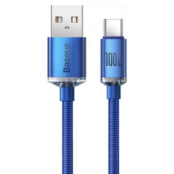 Кабель Baseus Crystal Shine Series Type-C 100W 2м блакитний Львів