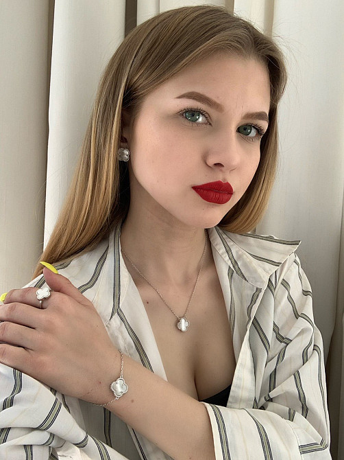 Серьги гвоздики  белые  Vancleef Ванклиф один цветочек Одесса - изображение 5