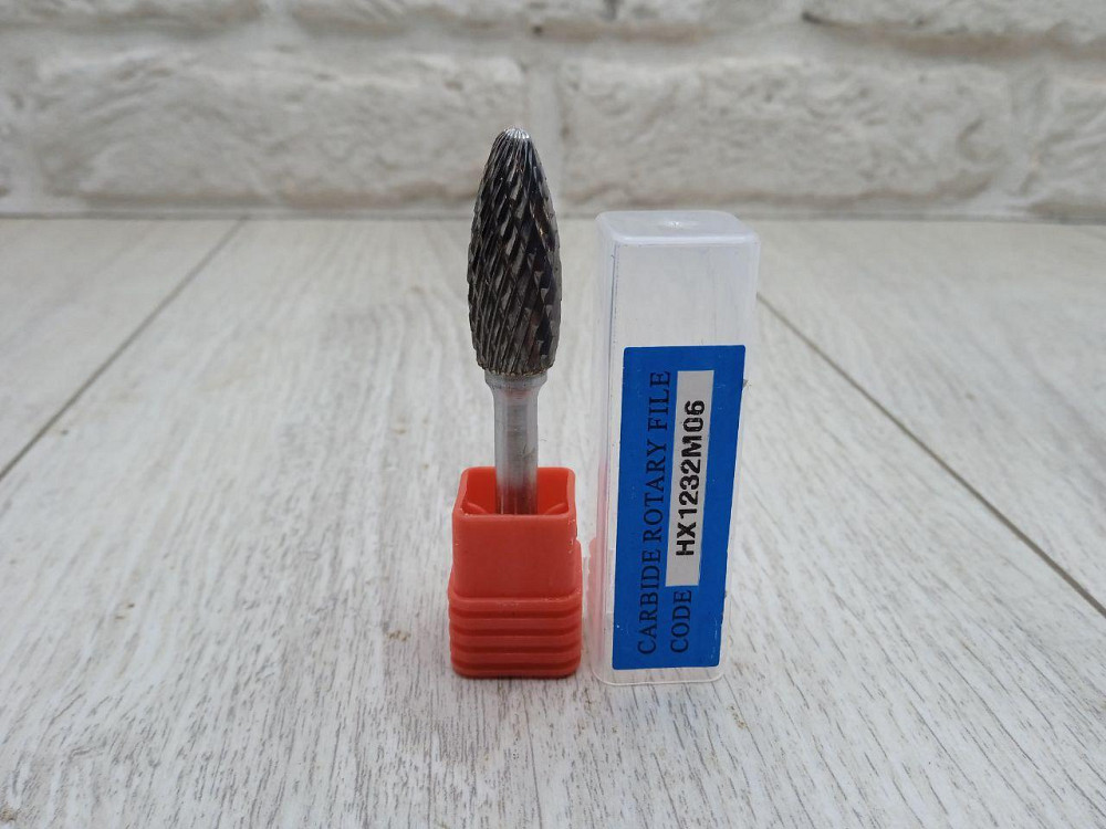 Борфреза твердосплавна H 12×32×6 мм — фреза шарошка по металу для дриля та гравера Харків - фото 2