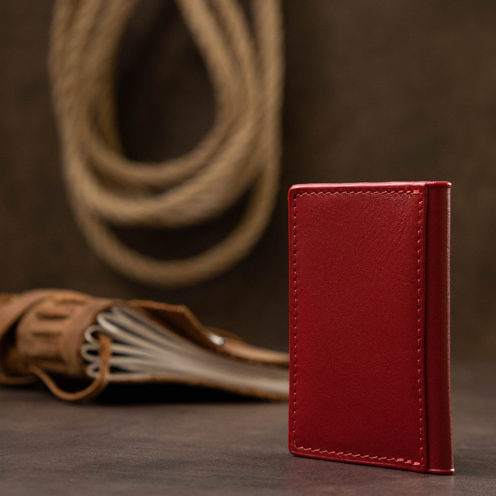 Шкіряна жіноча візитниця GRANDE PELLE 11532 Червоний Київ - фото 9