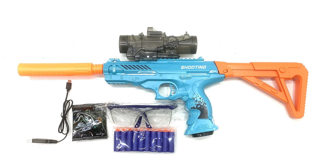 Автомат іграшковий стріляє орбізами та м'якими патронами з глушником 60 см (ST624A) Чернігів - фото 1