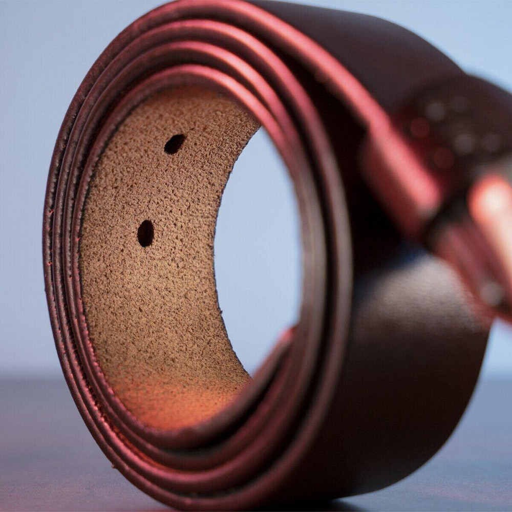 Чоловічий шкіряний ремінь із закругленою класичною пряжкою Vintage 20230 Коричневий Київ - фото 3