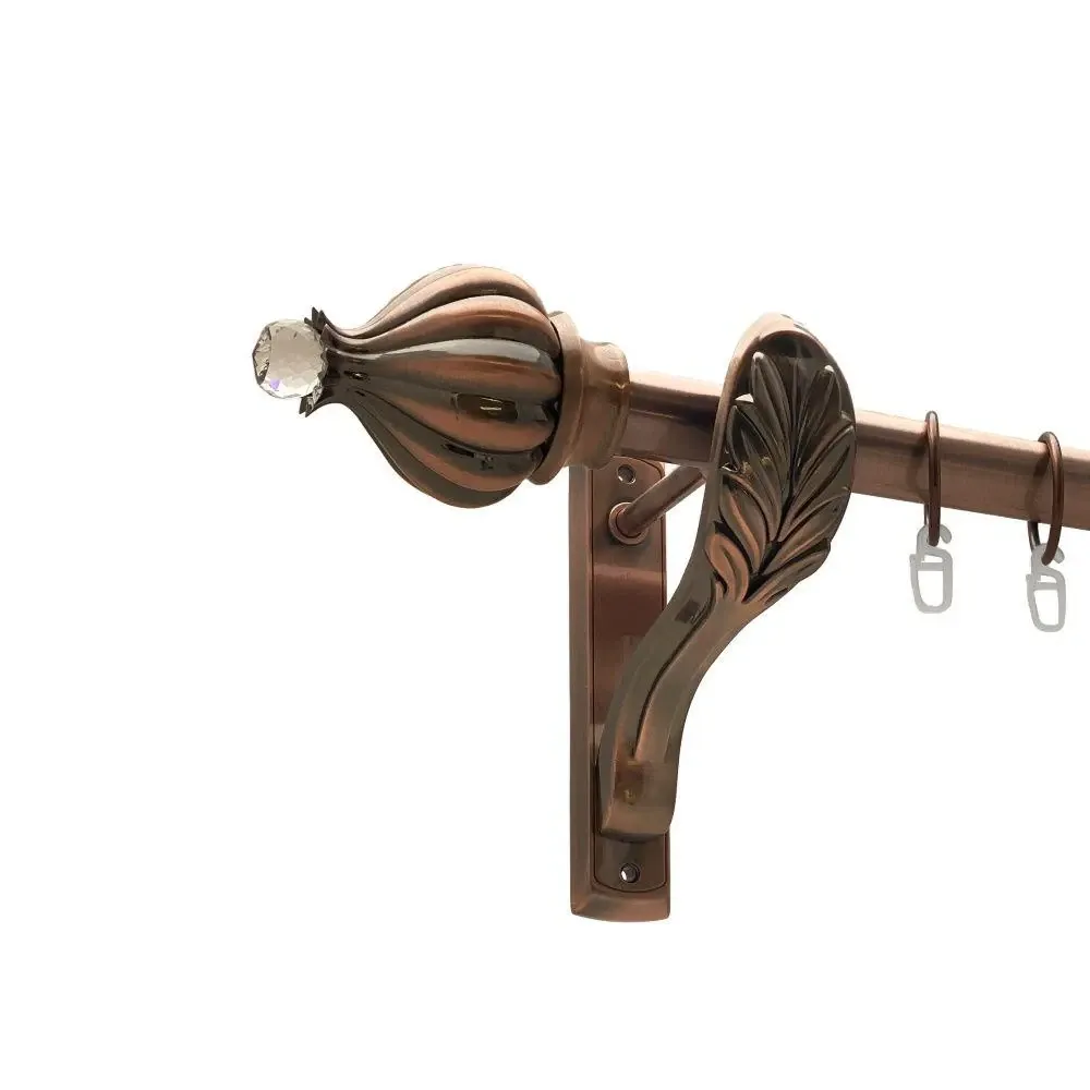 Карниз Orvit Таджа-Кристал металевий однорядний ретро гладка труба кільце металеве Мідь 25 мм 180 см Львов - изображение 1