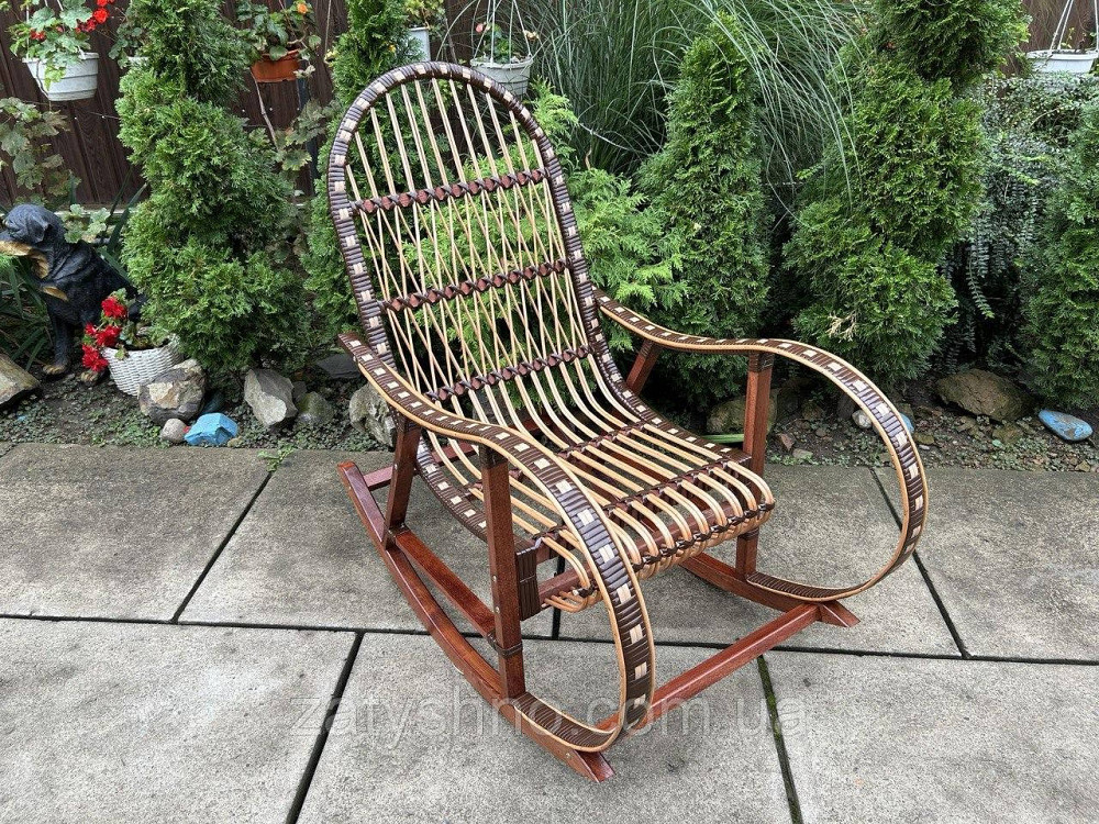 Крісло гойдалка плетена коричнева Київ - фото 2