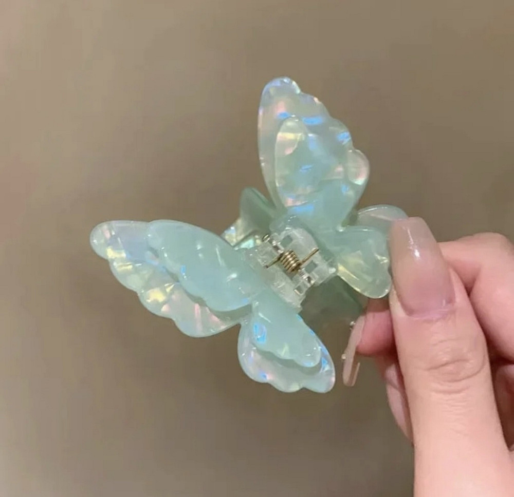 Заколка-крабік метелик з подвійними крильцями Сміла - фото 1