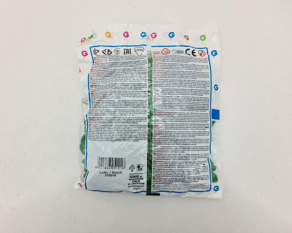 Повітряні кульки пастель зелений 5" (13 см) 100 шт Gemar (1 пач.) Харків - фото 4