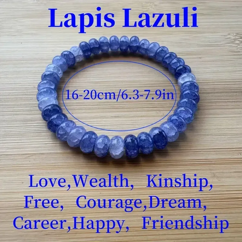 Браслет із лазуриту на еластичній нитці 16–20 см — натуральне каміння для залучення удачі, любові, д Київ - фото 3