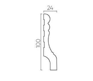 Плинтус Р 100-23 под покраску из полимера высокой плотности  (2000х100х23мм) Днепр