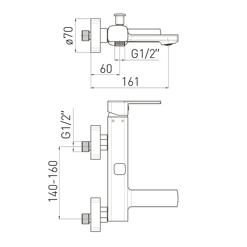 Змішувач для ванни VOLLE SOTA cromo хром 1538.030101 Київ - фото 2