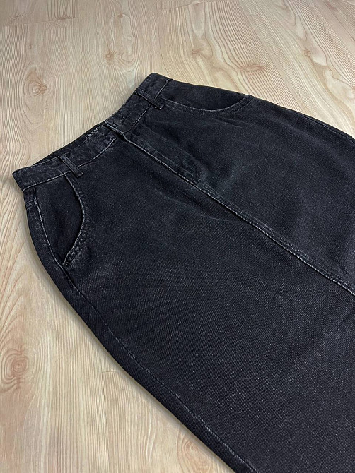 Спідниця жіноча Zeo Basic 3810 джинсова розрізи по боках довга чорна, чорний, 32 Київ - фото 17