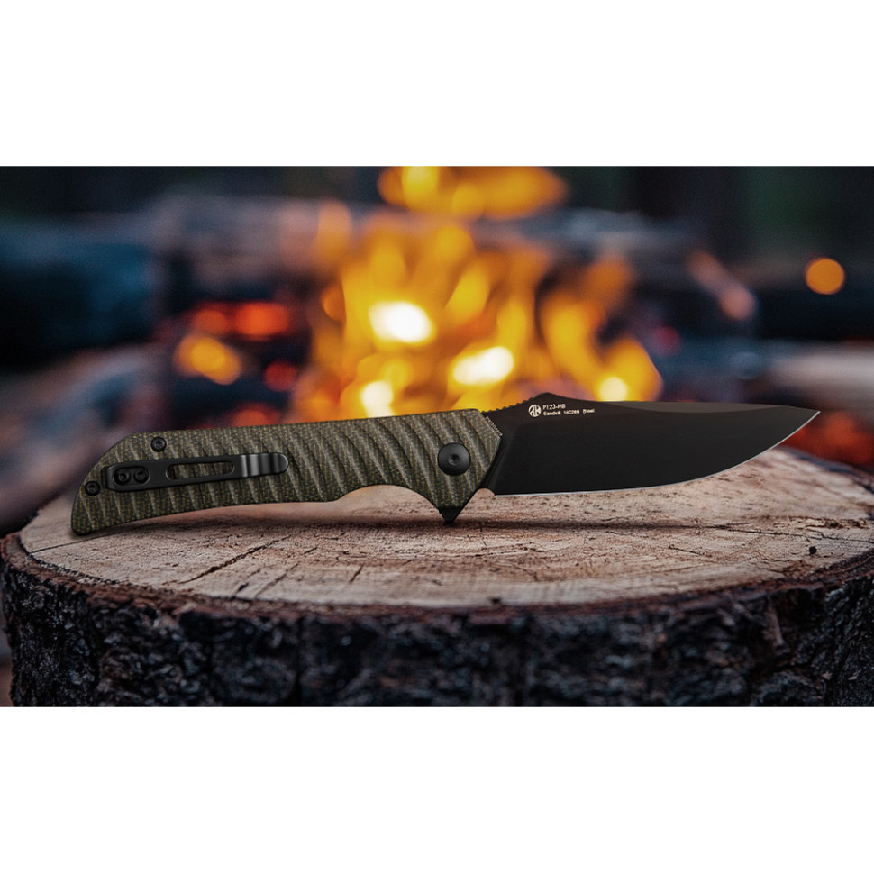 Ніж складаний туристичний Ruike P123-MB, (9.2 см) 14C28N / мікарта коричневий Київ - фото 16