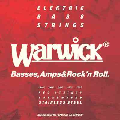 Струни для гітари Warwick Red Stainless Steel Medium Light 5-String (40-130) (42300 ML 5B) Вінниця