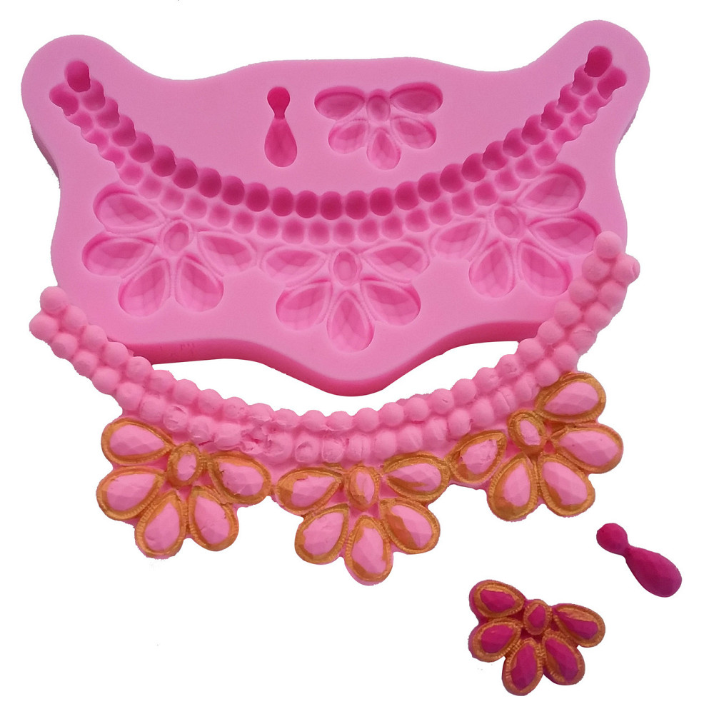 Молд силиконовый Ожерелье 126 на 67 мм розовый Киев - изображение 7