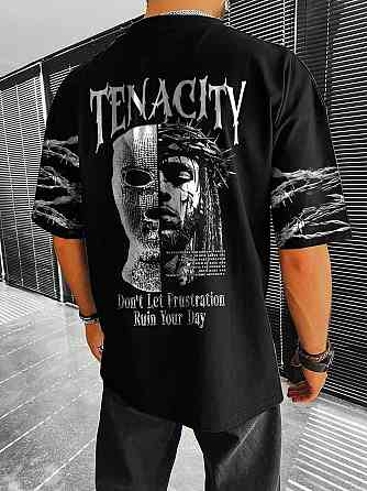 Футболка мужская с принтом  42 Черная 2664090223 Днепр