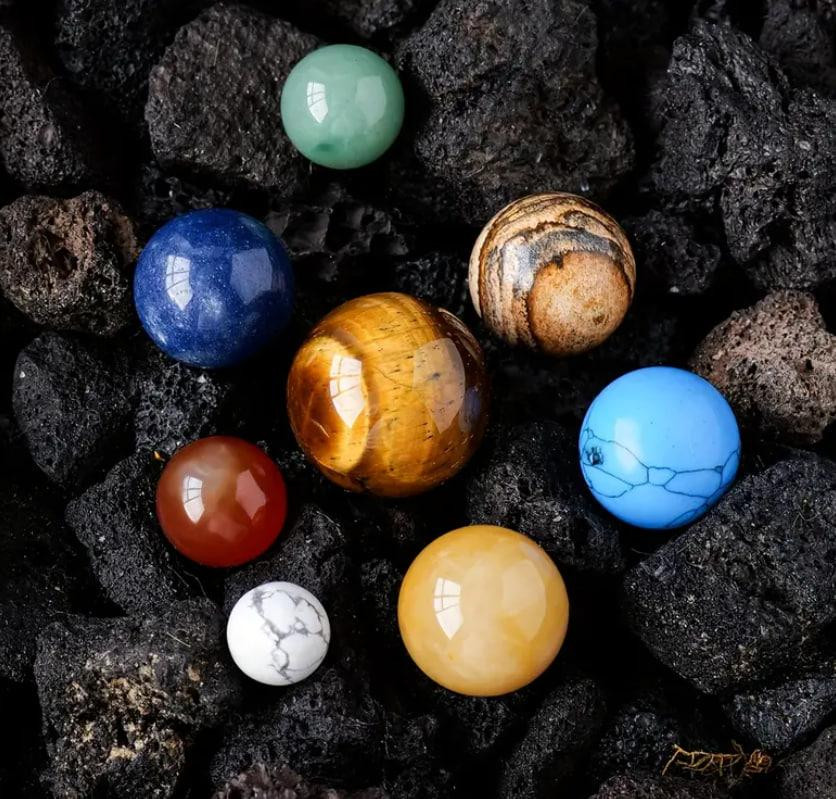 Набор из 8 планет солнечной системы из натурального камня в коробке, Декор на тему Галактики и Вселе Киев - изображение 3