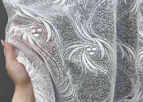 Коротка тюль, висотою 1,2м, жаккард колір білий 728т Київ