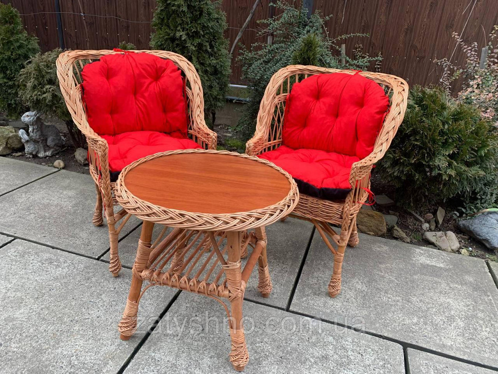 Комплект плетених меблів з накидками на крісла Київ - фото 3