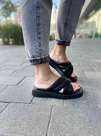 teona Шльопанці жіночі TEONA 265 чорні (літо, шкіра натуральна) (5247) Коломия