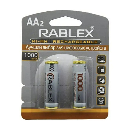 Акумулятори RABLEX HR6 RB-1000 ( 1.2V / 1000 mAh / Ni-MH / AA / блістер / 2 шт.) Київ - фото 1