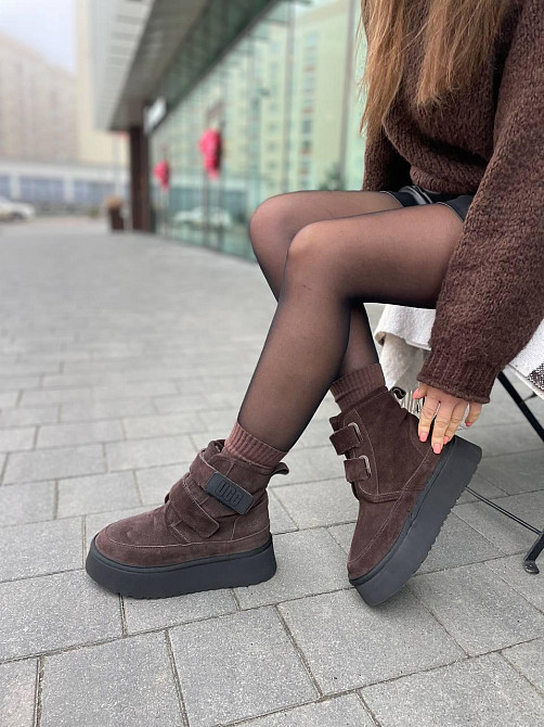 Jasmine Угги жіночі Jasmine коричневі натуральна замша зимові (5724) Коломия - фото 6