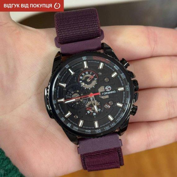 Часы мужские механические Forsining Finance Wine Red (2 ремешка) Винница - изображение 7