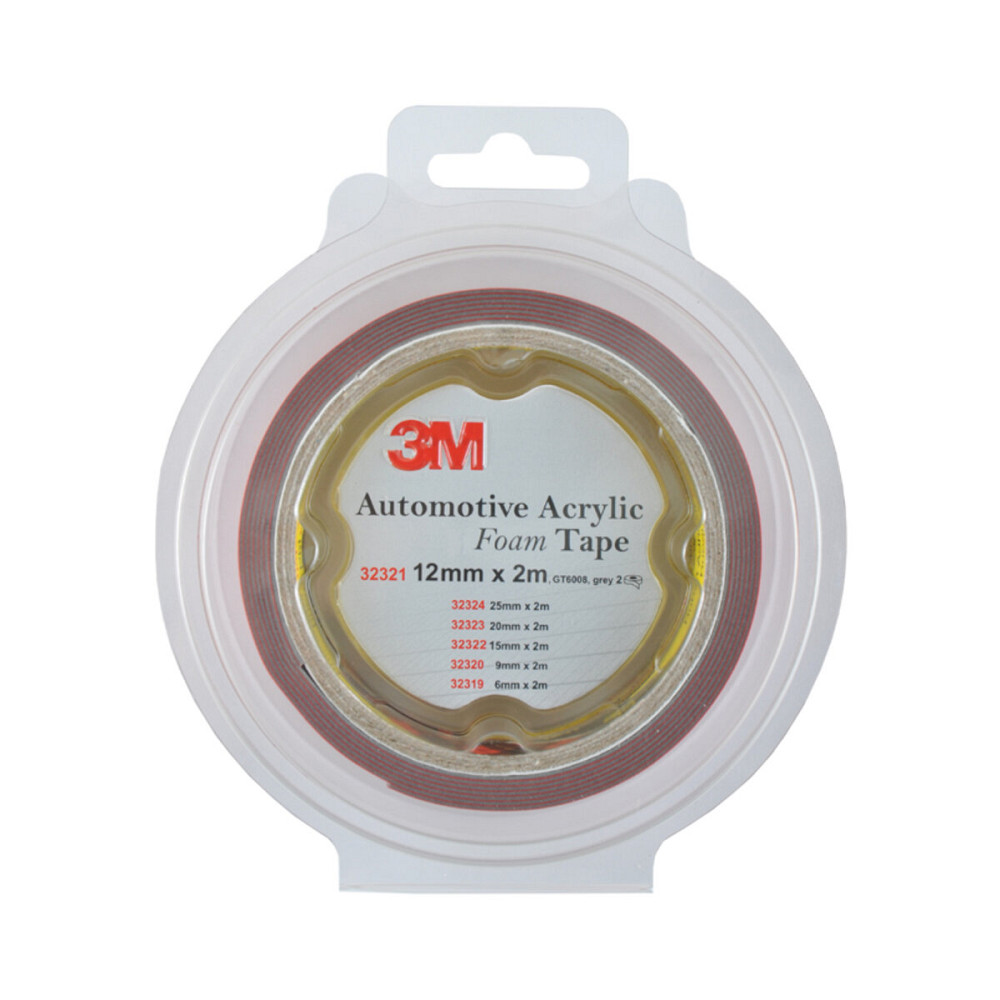 Стрічка клеюча двостороння 3M, темно-сіра, 12ммx2м, блістер, 2шт Київ - фото 1